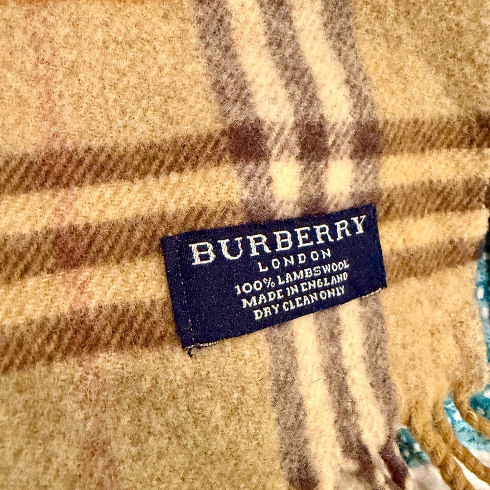 Burberry Beige and Brown Checkered Scarf - Picture 3 of 6
